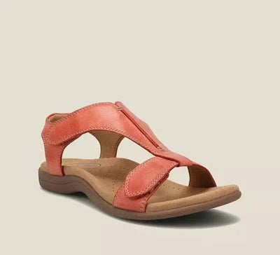 Sandales en Cuir Femme à Bout Ouvert avec Brides Réglables