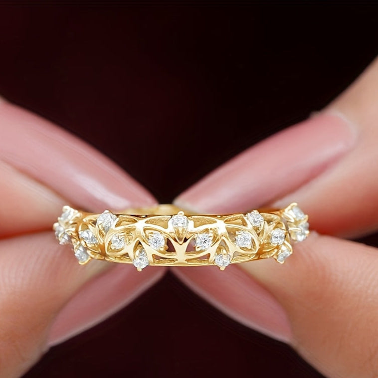 🇫🇷 Bague en or 18K au design tressé floral