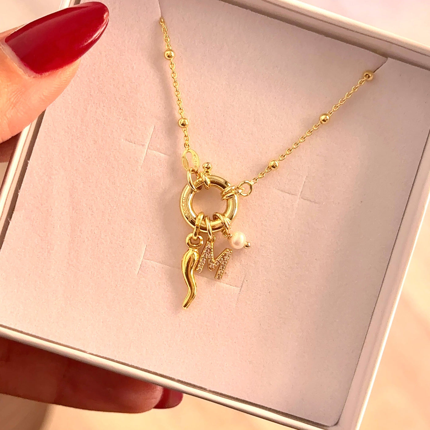 Collier Rosaire en Argent 925 avec Fermoir Anneau