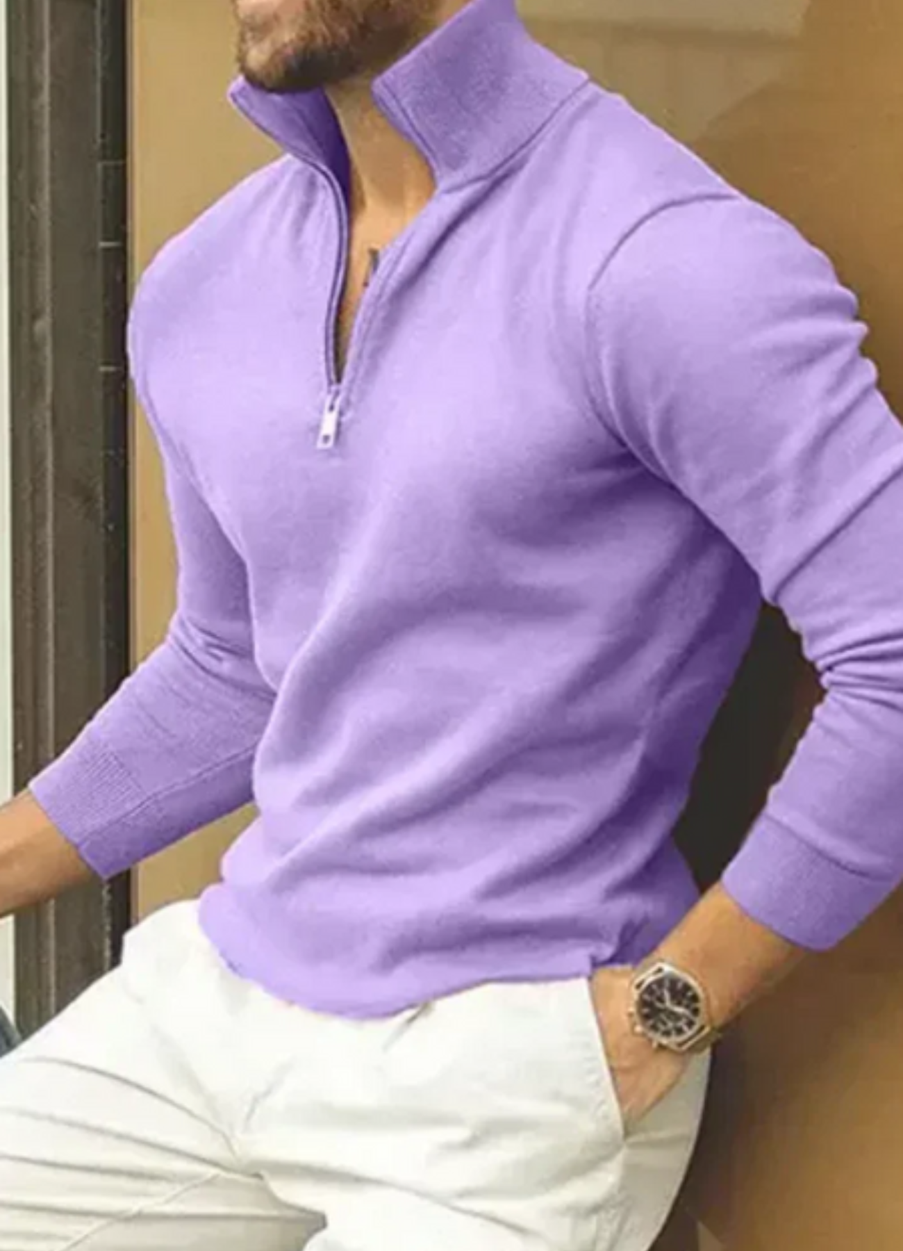 Fareed | Pull À Zip Décontracté Pour Hommes | Confortable