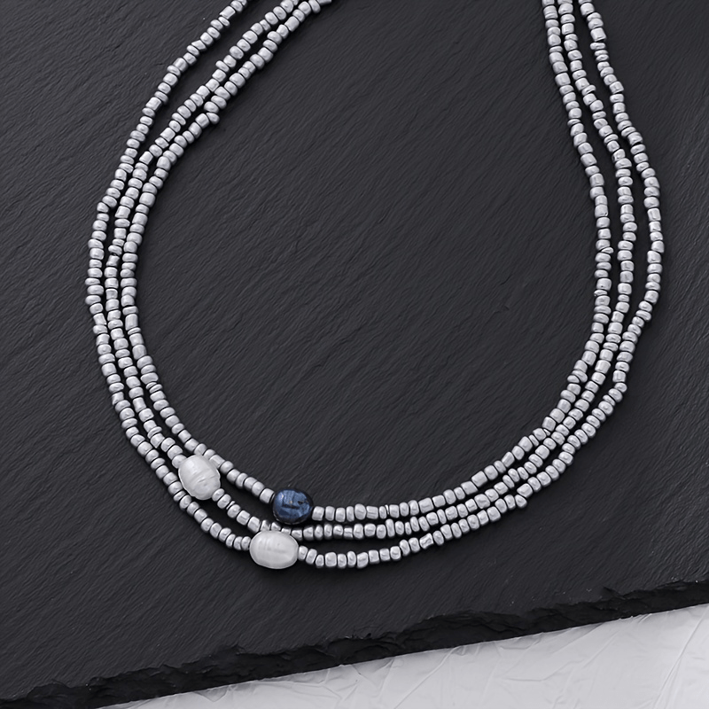 Colliers vintage 3 pièces avec perles d’eau douce et perles – Faits main