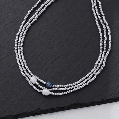 Colliers vintage 3 pièces avec perles d’eau douce et perles – Faits main