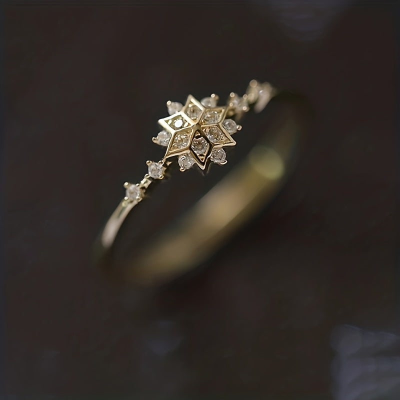 Bague en forme de flocon de neige en vieil argent .925