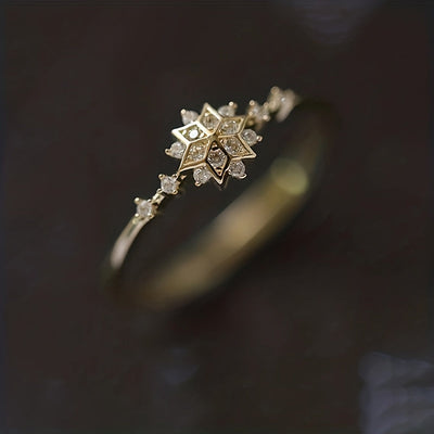 Bague en forme de flocon de neige en vieil argent .925