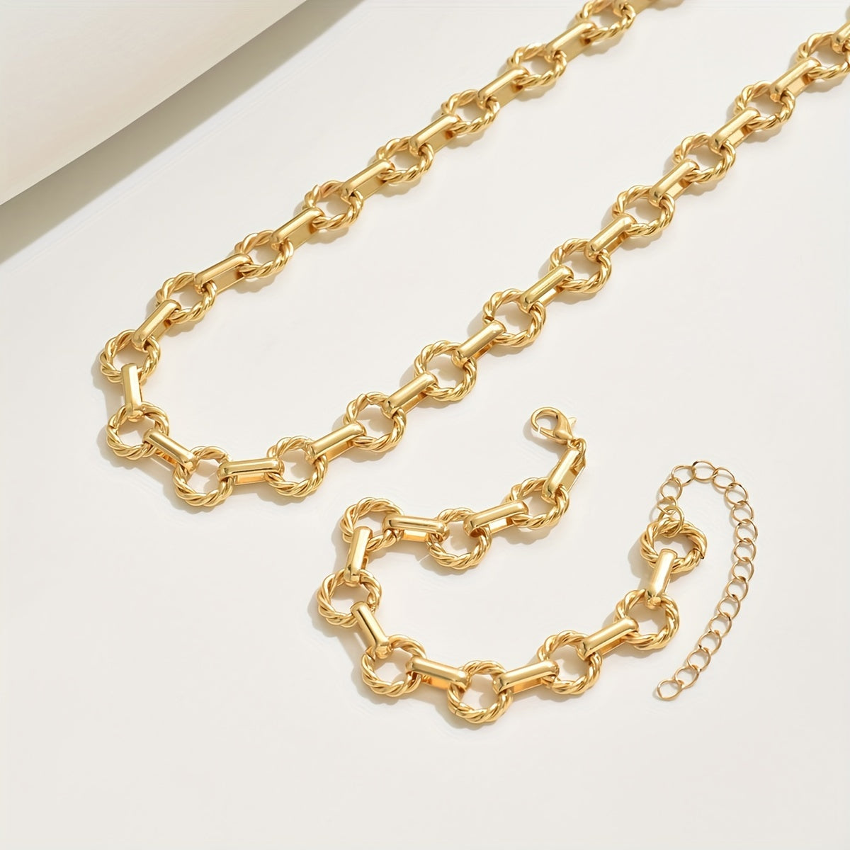 Ensemble élégant 2 pièces – Collier et bracelet maillons