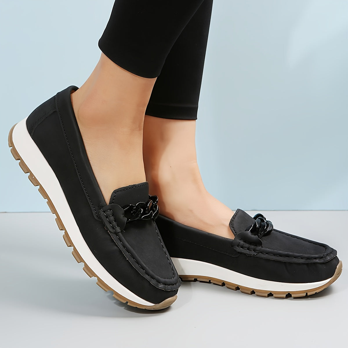 Victoire - Mocassins avec décoration en chaînes pour femmes