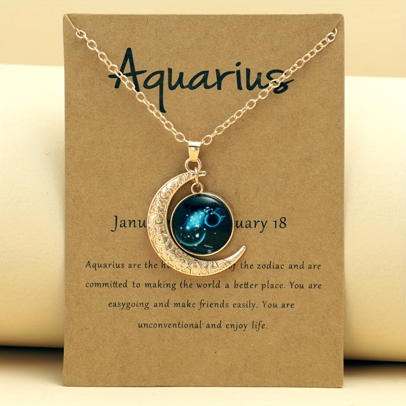 Collier Signe du Zodiaque avec Pendentif Lune
