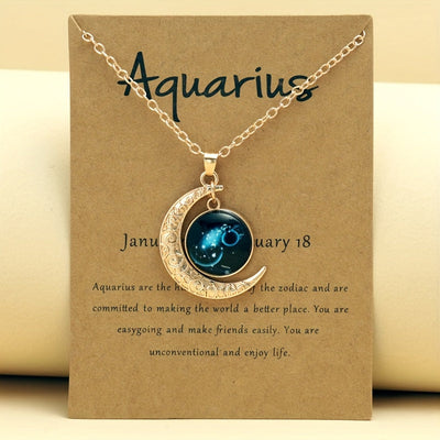 Collier Signe du Zodiaque avec Pendentif Lune