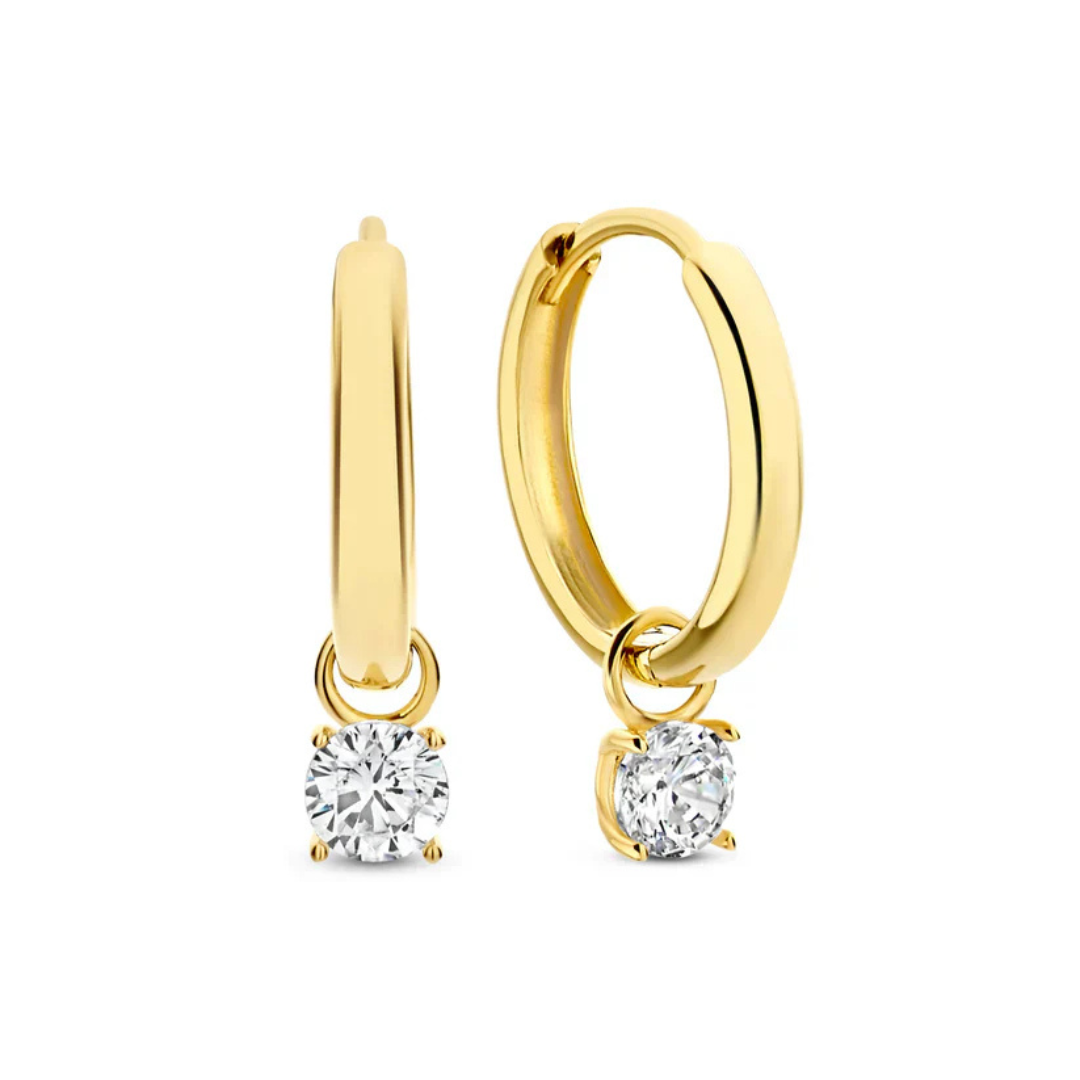 Michaela™ | Parure de boucles d’oreilles intemporelle avec pierres et finition dorée précieuse