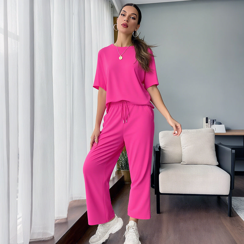 Sanne| Ensemble avec haut décontracté doux et pantalons pour femmes