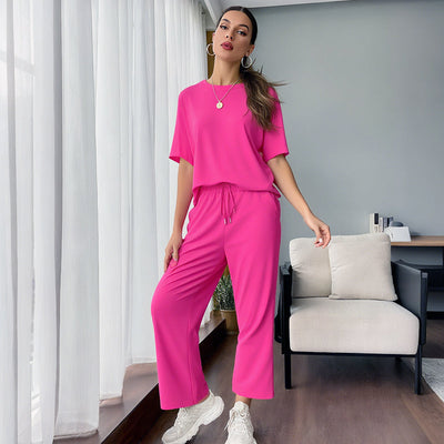 Sanne| Ensemble avec haut décontracté doux et pantalons pour femmes