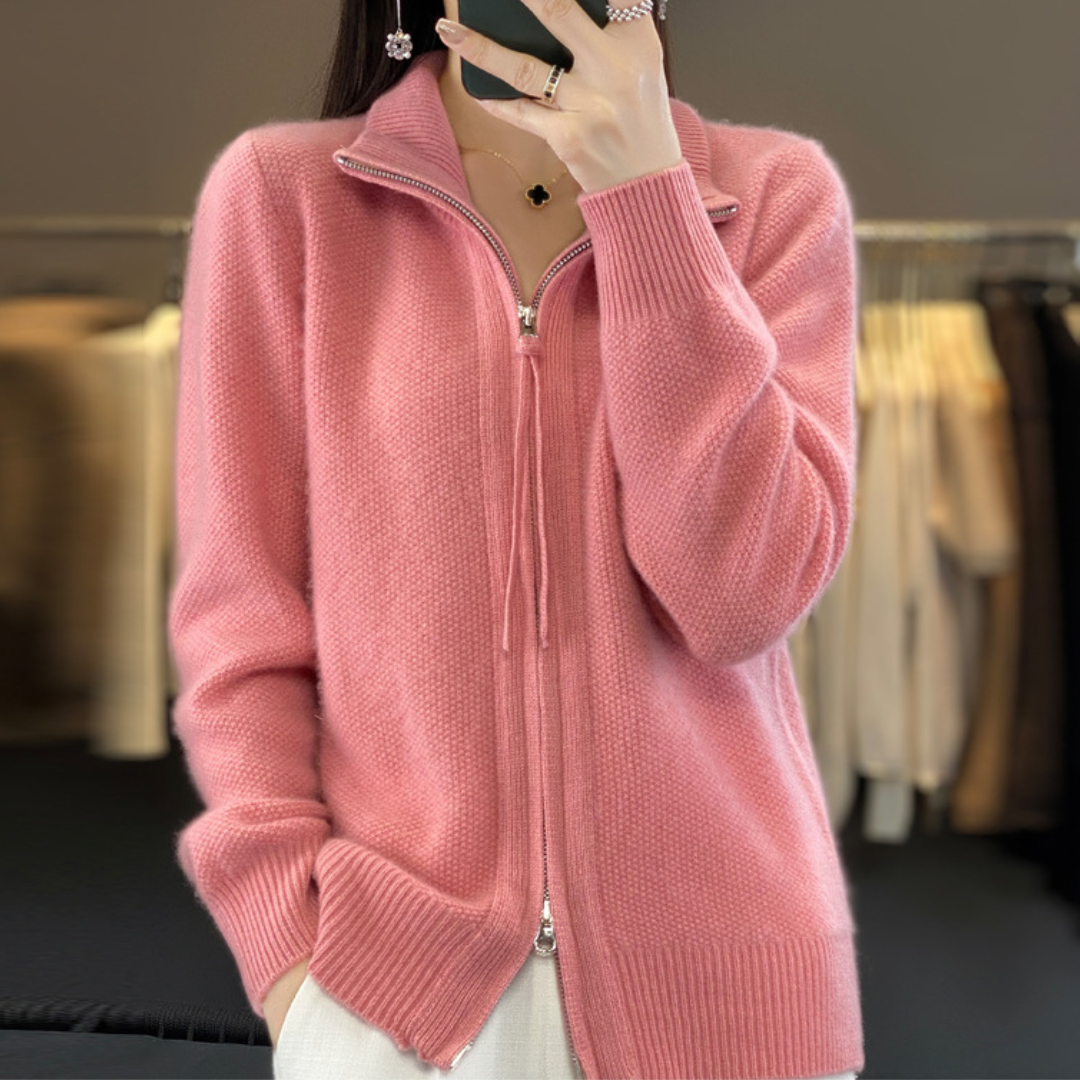Atelier de Roche™ | Cardigan zippé en cachemire 100% laine