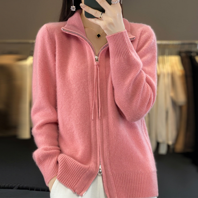 Atelier de Roche™ | Cardigan zippé en cachemire 100% laine