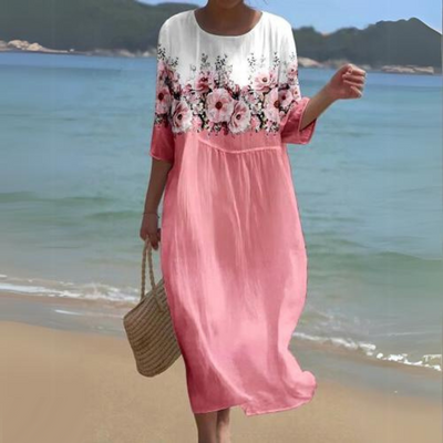 Colette - Robe midi élégante et intemporelle avec ceinture à la taille