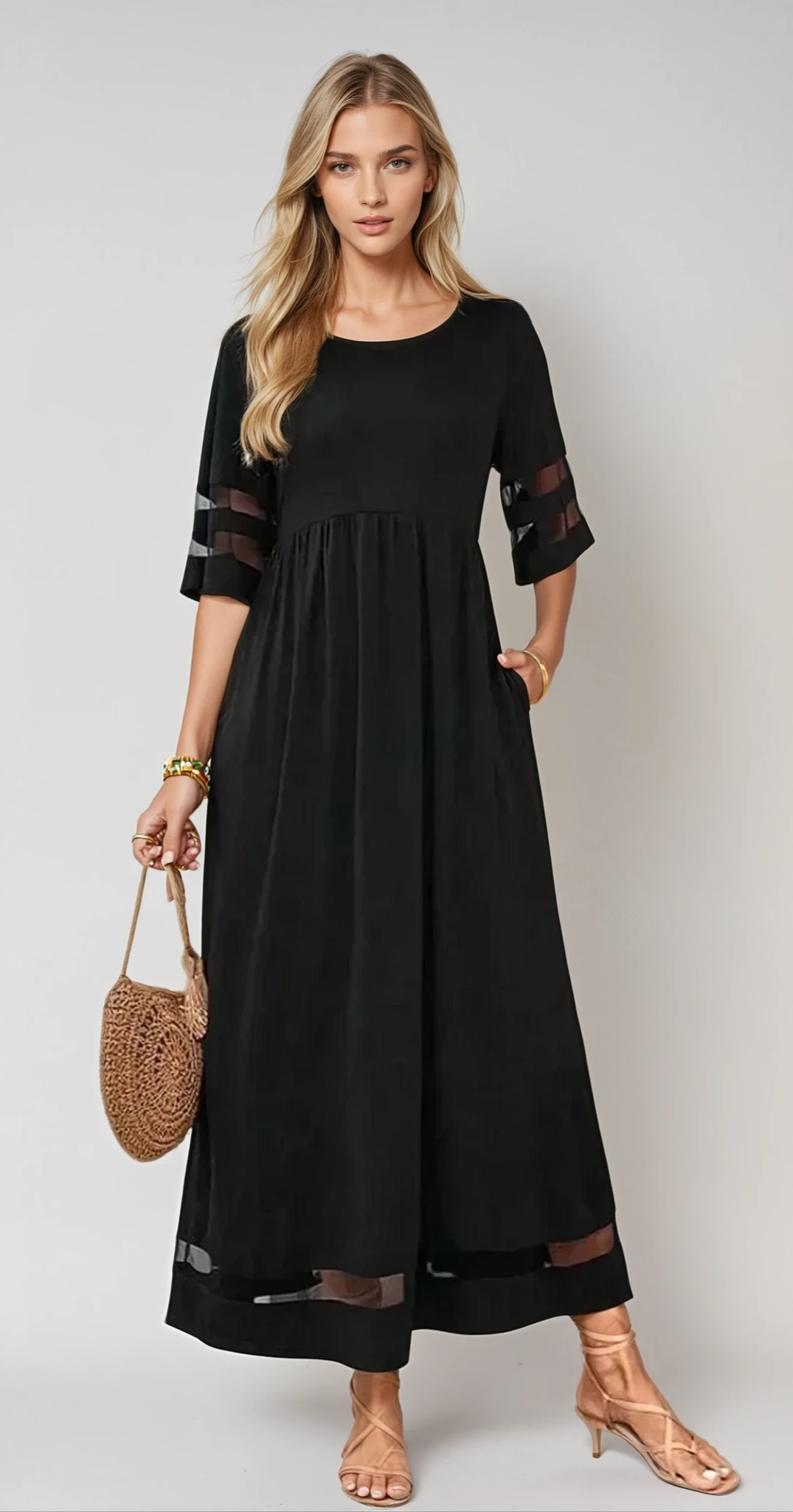 JADE - Robe maxi élégante en tissu fluide