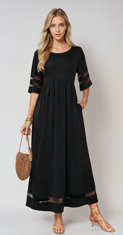 JADE - Robe maxi élégante en tissu fluide
