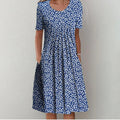 Bleu avec fleurs
