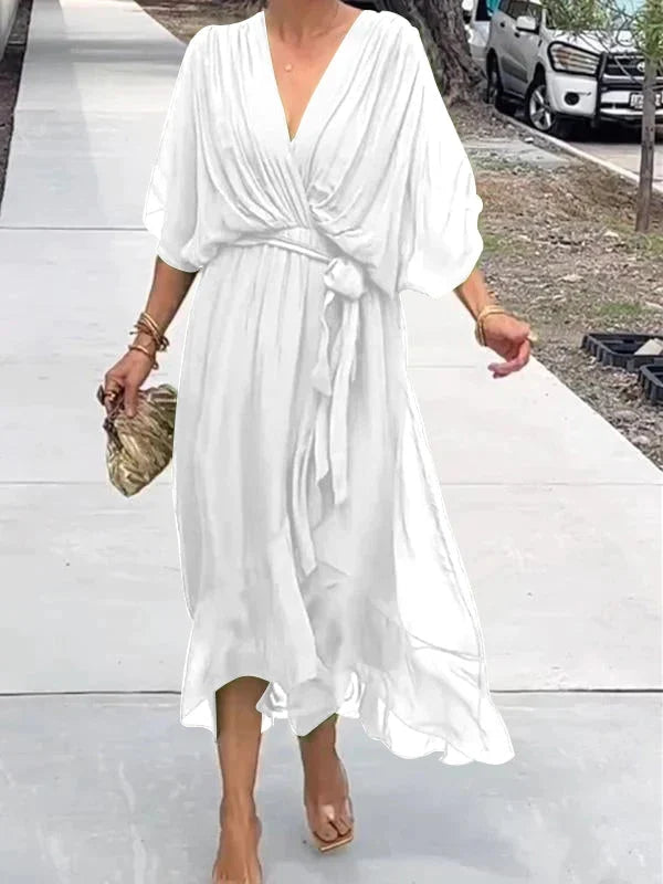 Inès - Robe élégante et légère en mousseline de soie