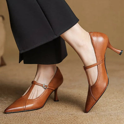 Talons à barre en T pour femmes, finition lisse et élégante - Celestine
