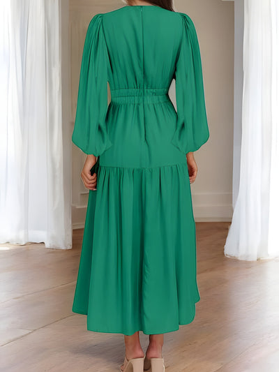 Léonie - Maxi-robe à manches ballon et décolleté en V