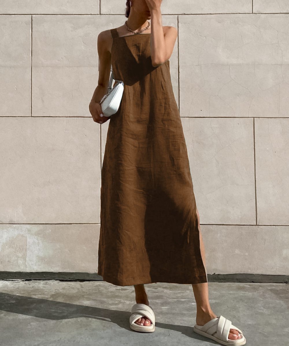 Rylee | Robe Midi Sans Manches avec Design Flottant pour Femmes
