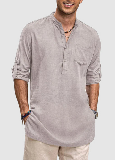 Asfar | Chemise Décontractée A Manches Longues Pour Hommes | Noir