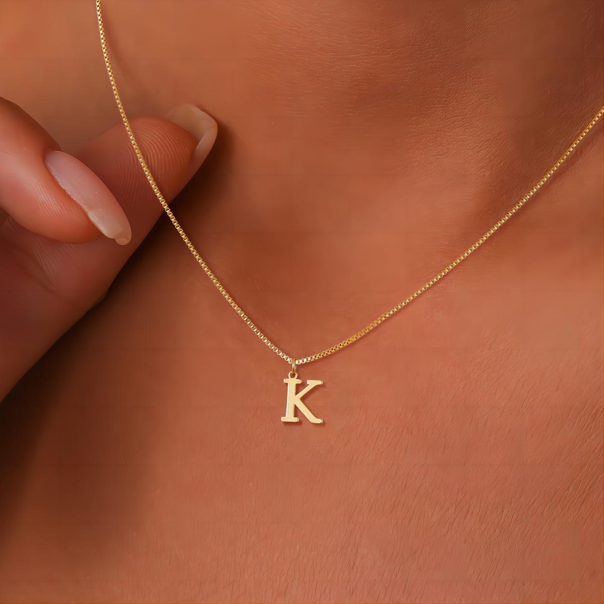 Collier avec lettres d'amour initiales | Or