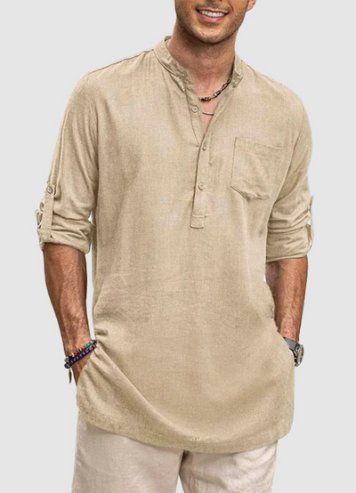 Asfar | Chemise Décontractée A Manches Longues Pour Hommes | Noir
