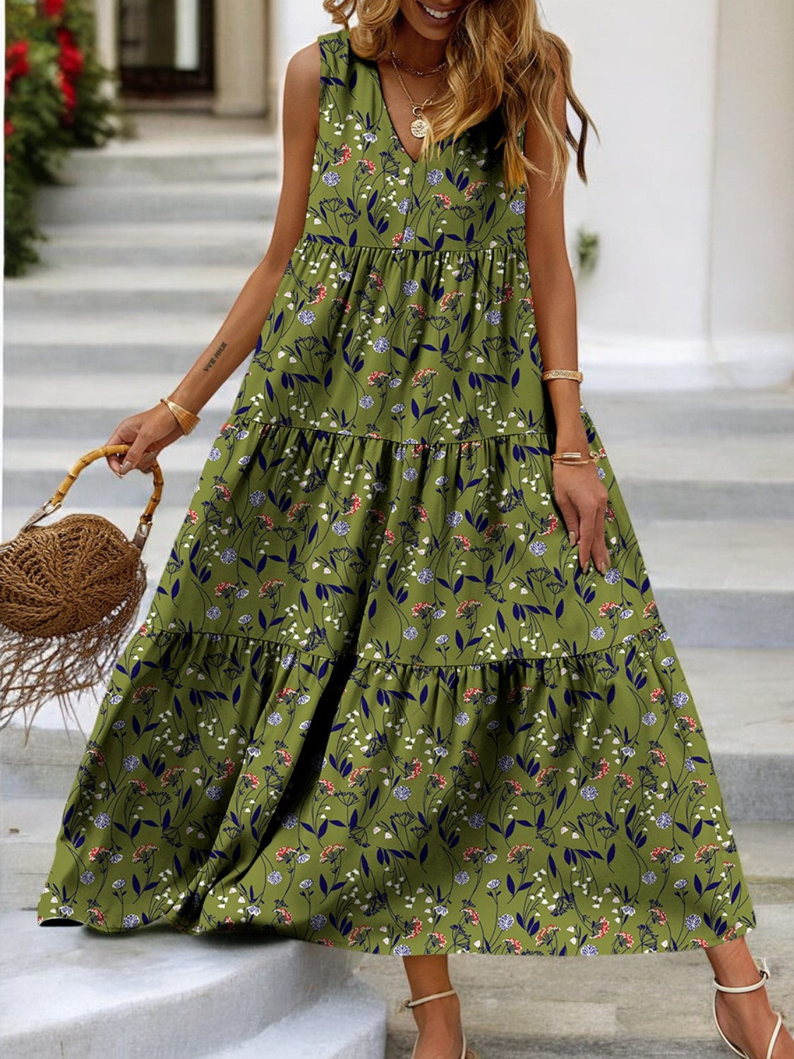 Chloé - Robe sans manches à encolure en V dégradée