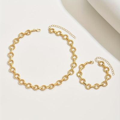 Ensemble élégant 2 pièces – Collier et bracelet maillons