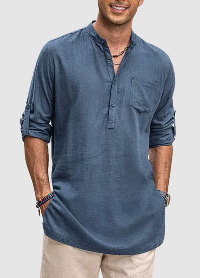 Asfar | Chemise Décontractée A Manches Longues Pour Hommes | Noir