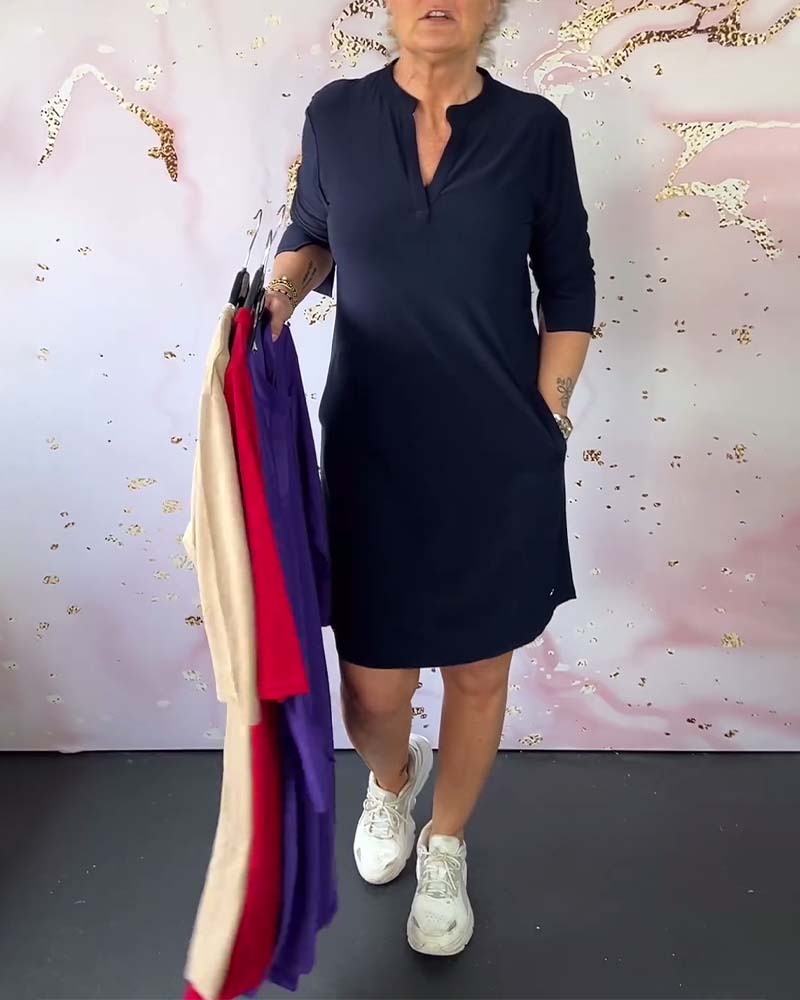 Olga – Robe Sophistiquée à Col en V