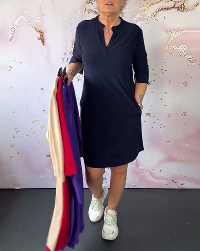 Olga – Robe Sophistiquée à Col en V