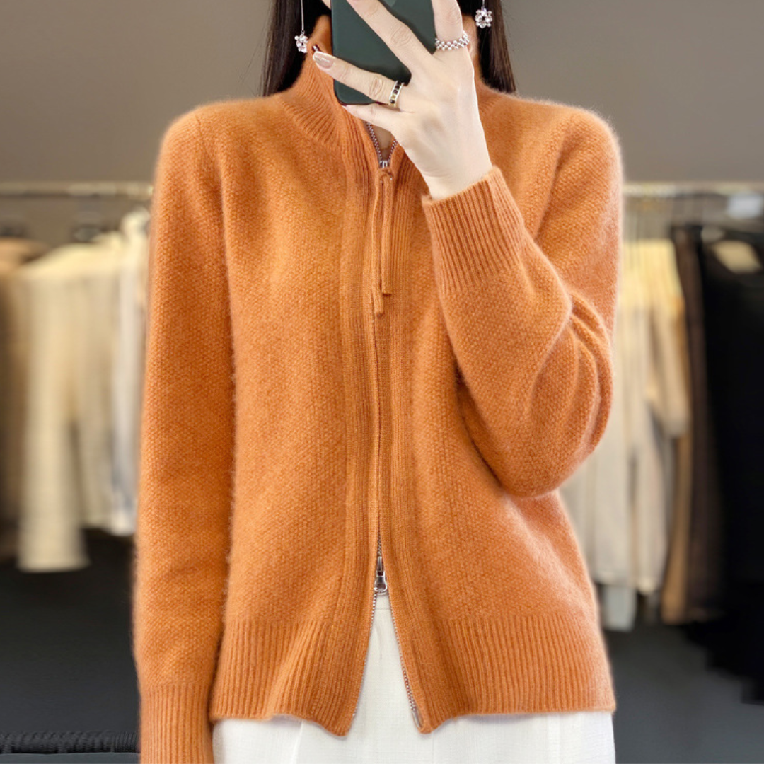 Atelier de Roche™ | Cardigan zippé en cachemire 100% laine