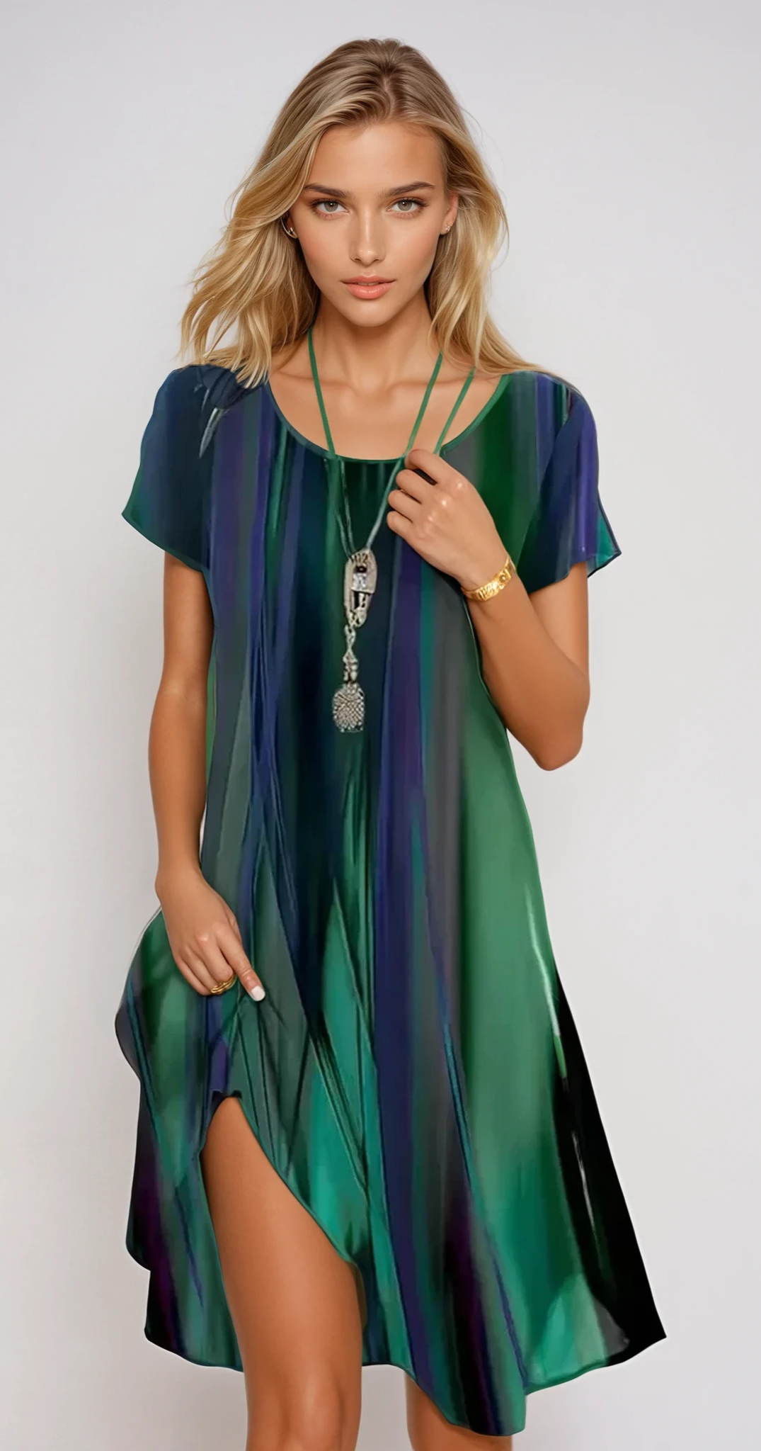 Gabrielle - Maxi-robe boho décontractée avec col en V