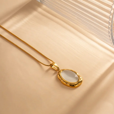 Collier en opale fait main | Or plaqué 14 carats