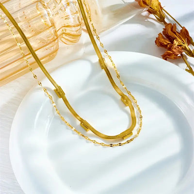 Collier Rétro Double Rang Sorella Gem | Or 18K
