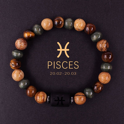 Bracelet Zodiaque en Pierres Naturelles – Ajustable et Unique