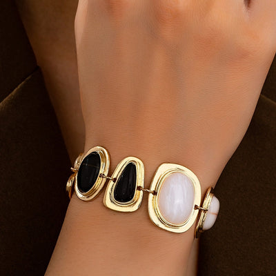 Parure collier et bracelet en or 18K avec pierres précieuses