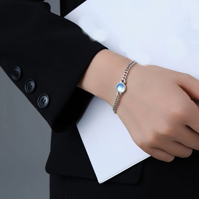 Bracelet chaîne en pierre de lune