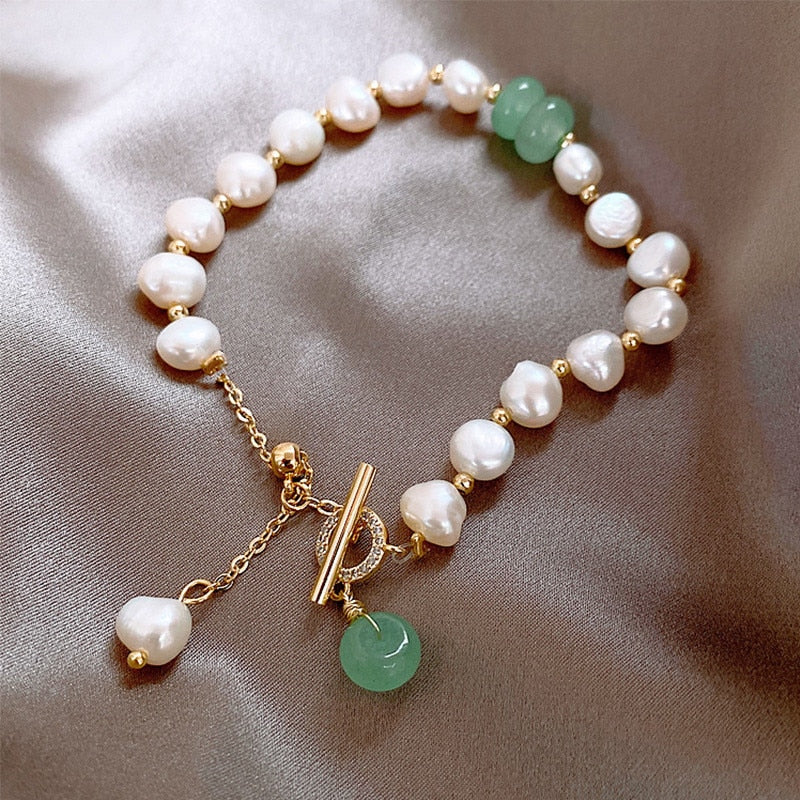 Bracelet de perles d'eau douce et d'aventurine