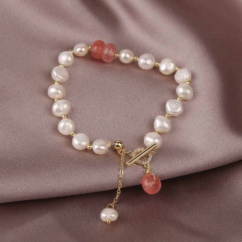 Bracelet de perles d'eau douce et d'aventurine