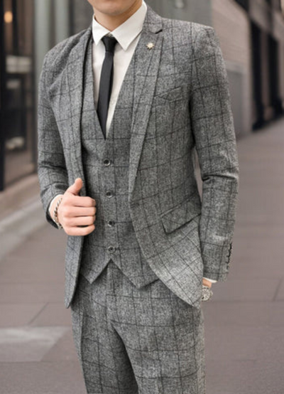 Foster | Costume 3 Pièces à Carreaux Pour Homme | Élégant