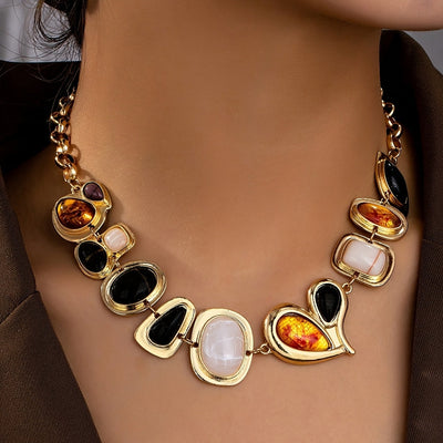 Parure collier et bracelet en or 18K avec pierres précieuses