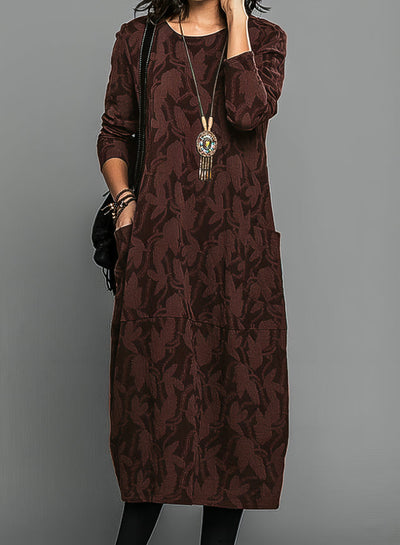 Robe élégante et confortable à manches longues pour femme