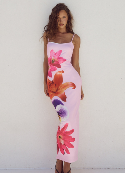 Faiqa | Robe De Soirée Elégante A Fleurs Pour Femmes | Maxi