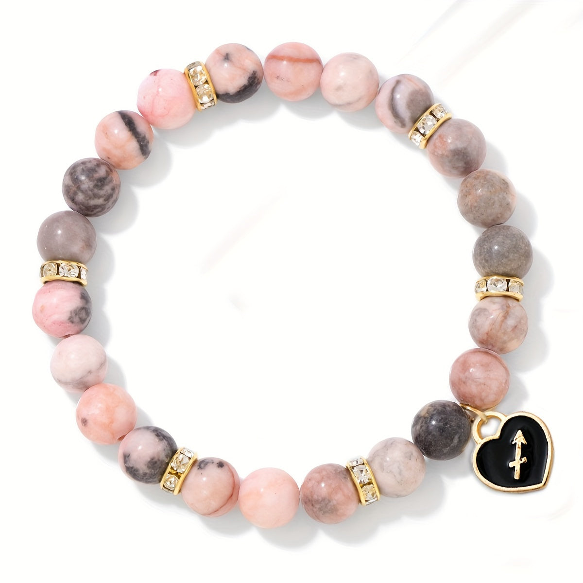 Bracelet Élastique en Pierre Naturelle avec Signe du Zodiaque