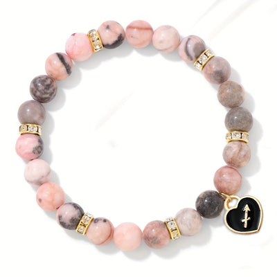 Bracelet Élastique en Pierre Naturelle avec Signe du Zodiaque