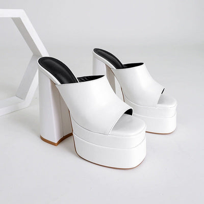 Sandales à talons larges en satin pour femmes - Valeria