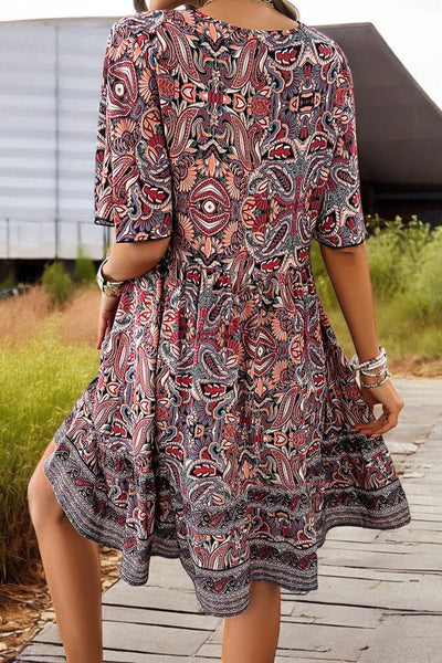 Amélie - Mini-robe imprimée décolleté en V